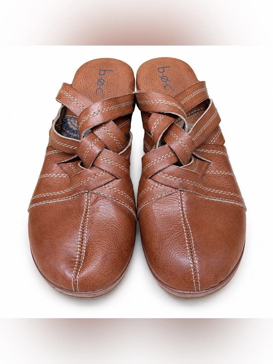 b.o.c. Shoes - b.o.c. by Born Brown Mule Clogs Woven Straps Closed Toe Women’s 9M